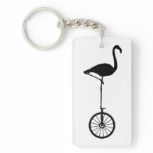 Flamingo auf einer Rad-schrulligen Silhouette