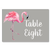 Flamingo auf Grau Tischnummer (Rückseite)