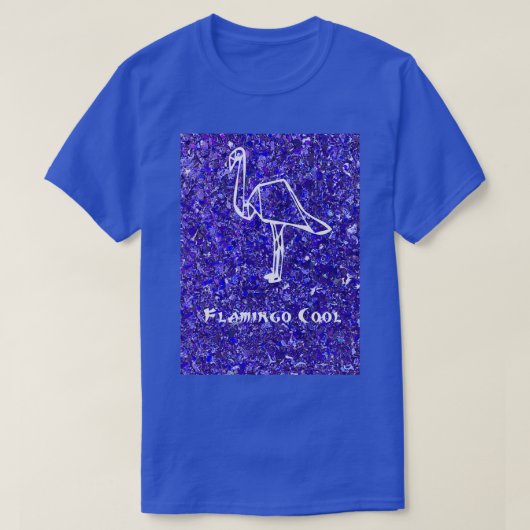 Flamingo auf lila Glitzer T-Shirt (Design vorne)