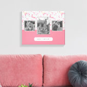 Flamingo auf Polka Dots | Fotos mit Text Leinwanddruck (Insitu (Wohnzimmer))