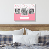 Flamingo auf Polka Dots | Fotos mit Text Leinwanddruck (Insitu (Schlafzimmer))