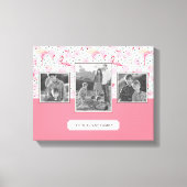 Flamingo auf Polka Dots | Fotos mit Text Leinwanddruck (Vorderseite)