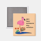Flamingo auf Urlaub Magnet (Vorderseite/Rückseite)