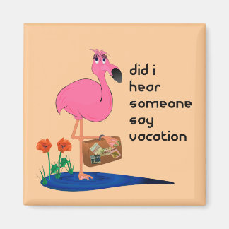 Flamingo auf Urlaub Magnet