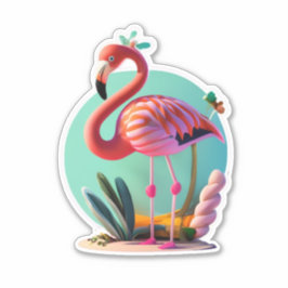 Flamingo-Aufkleber für Laptops und Mobiltelefone Aufkleber