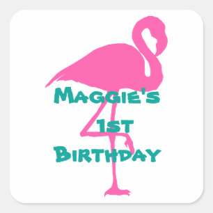 Flamingo-Aufkleber individuell anpassen Quadratischer Aufkleber