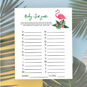 Flamingo - Baby Artikel Spiel. Baby Shower Spiel