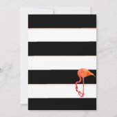 Flamingo Baby Black Strip Sip und sehen Einladung (Rückseite)