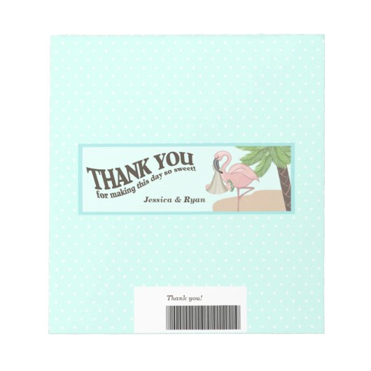 Flamingo Baby Candy Bar Wrap Notizblock (Vorderseite)