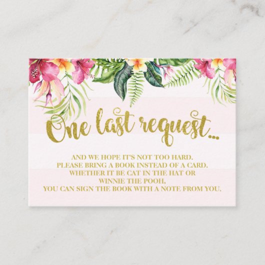 Flamingo Baby Dusche bringen eine Book-Insert-Kart Begleitkarte (Vorderseite)