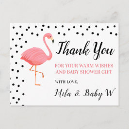 Flamingo Baby Dusche Danke Post Card Postkarte