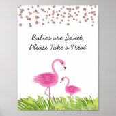 Flamingo Baby Dusche Leckereien Party Zeichen Poster (Vorne)