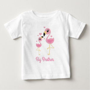Flamingo Baby Dusche Niedlich Tropical Big Brother Baby T-shirt