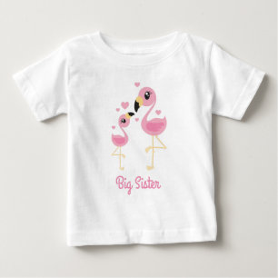 Flamingo Baby Dusche Niedlich Tropical Big Sister T-shirt