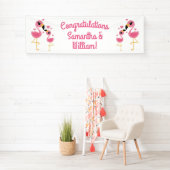 Flamingo Baby Dusche Niedlich tropische Banner (Insitu)