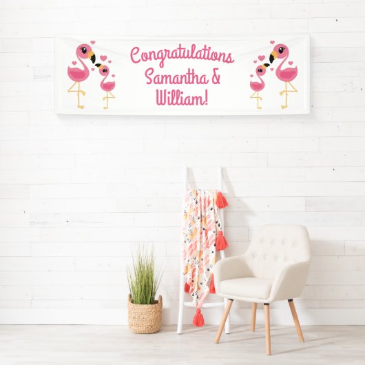 Flamingo Baby Dusche Niedlich tropische Banner (Insitu)