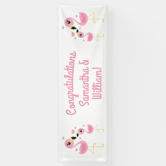 Flamingo Baby Dusche Niedlich tropische Banner (Vertikal)