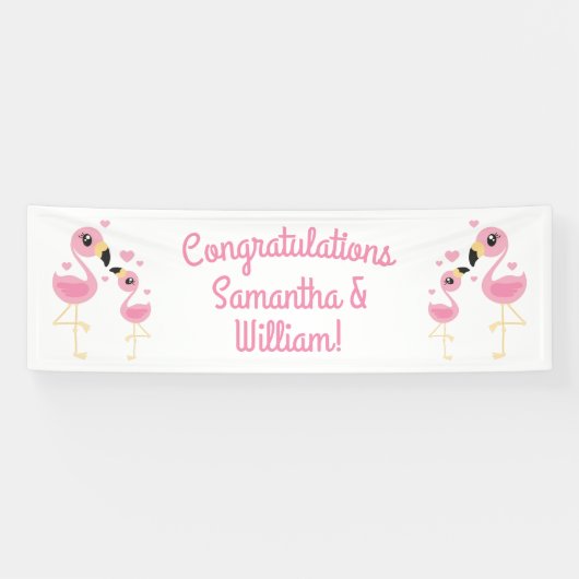 Flamingo Baby Dusche Niedlich tropische Banner (Horizontal)