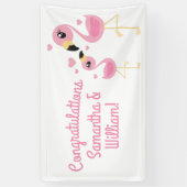 Flamingo Baby Dusche Niedlich tropische Banner (Vertikal)