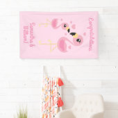 Flamingo Baby Dusche Niedlich tropische Banner (Insitu)
