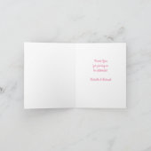 Flamingo Baby Dusche Niedlich tropische Dankeskarte (Innenseite)