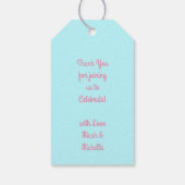 Flamingo Baby Dusche Niedlich tropische Geschenkanhänger (Rückseite)