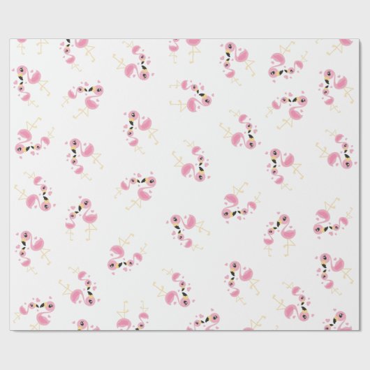 Flamingo Baby Dusche Niedlich tropische Geschenkpapier (Flach)