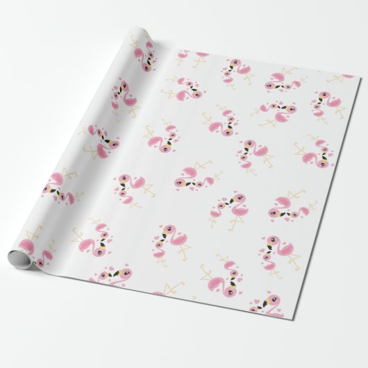 Flamingo Baby Dusche Niedlich tropische Geschenkpapier (Ungerollt)