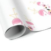 Flamingo Baby Dusche Niedlich tropische Geschenkpapier (Rolleneckpunkt)
