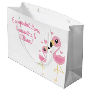 Flamingo Baby Dusche Niedlich tropische Große Geschenktüte