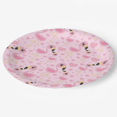 Flamingo Baby Dusche Niedlich tropische Pappteller (Schrägansicht)