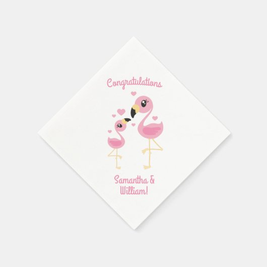 Flamingo Baby Dusche Niedlich tropische Serviette (Ecke)