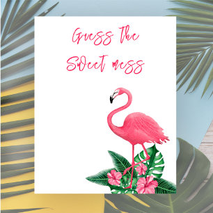 Flamingo Baby Dusche Raten Sie das süße Chaos Poster