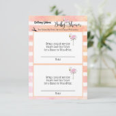 Flamingo Baby Duwer Diaper Raffle Begleitkarte (Stehend Vorderseite)