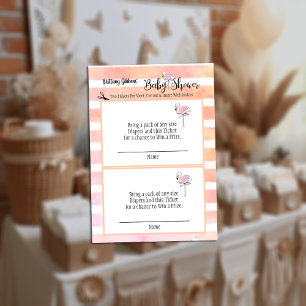 Flamingo Baby Duwer Diaper Raffle Begleitkarte