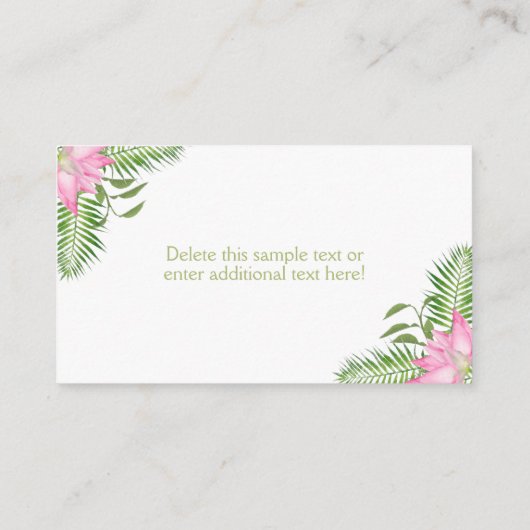 Flamingo Baby Duwer Diaper Raffle Ticket Begleitkarte (Rückseite)