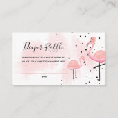 Flamingo Baby Duwer Diaper Raffle Ticket Begleitkarte (Vorderseite)