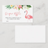 Flamingo Baby Duwer Diaper Raffle Visitenkarte (Vorne/Hinten)