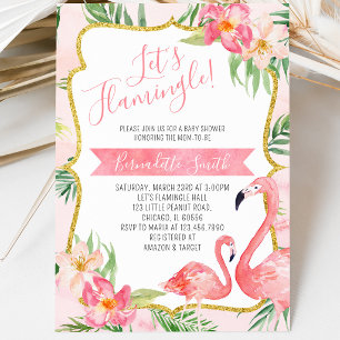 Flamingo-Baby-Party Einladung