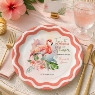 Flamingo-Baby-Party Pappteller