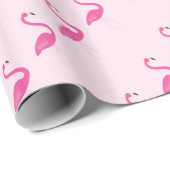 Flamingo Baby Pink Wrapping Paper Geschenkpapier (Rolleneckpunkt)