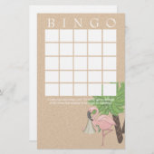 Flamingo Baby Shower Bingo Card (Vorne/Hinten)