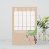 Flamingo Baby Shower Bingo Card (Stehend Vorderseite)