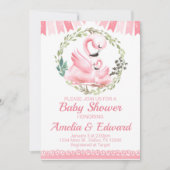 Flamingo Baby Shower Einladung (Vorderseite)