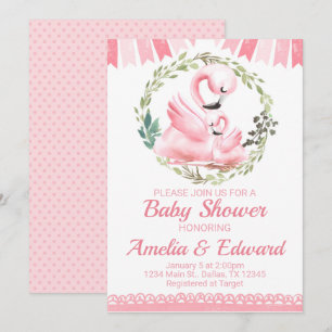 Flamingo Baby Shower Einladung