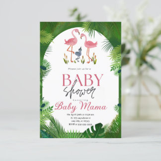 Flamingo Baby Shower Einladung