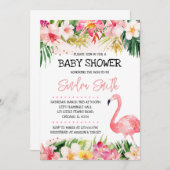 Flamingo Baby Shower Einladung (Vorne/Hinten)