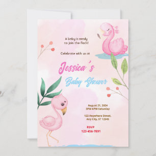 Flamingo Baby Shower Einladung