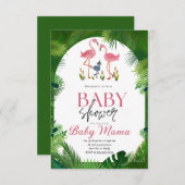 Flamingo Baby Shower Einladung (Vorne/Hinten)