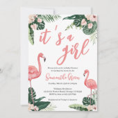 Flamingo Baby Shower Einladung (Vorderseite)
